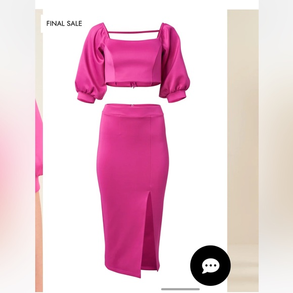 Two-Piece Puff Sleeve Dress - Picture 2 of 4